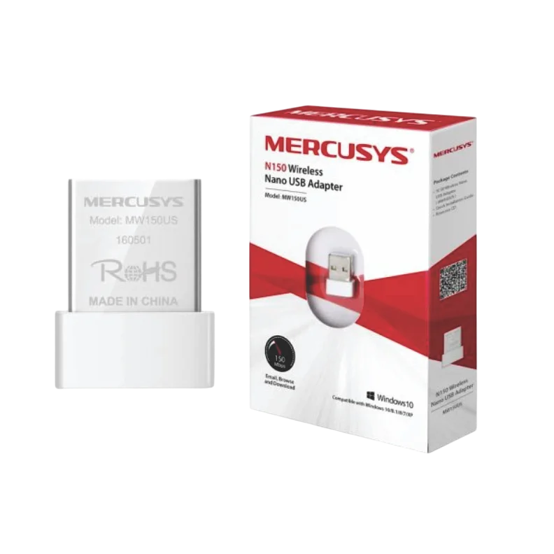 MERCUSYS-N150-Photoroom NANO ADAPTADOR USB MERCUSYS N150 WIRELESS MW150US - Imagen 1