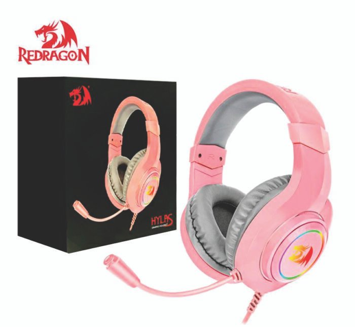 DIADEMA GAMER REDRAGON HYLAS H260 RGB NEGRA - ROSADA - Imagen 2