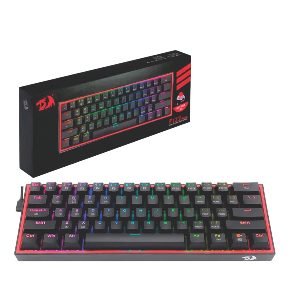 TECLADO-REDRAGON-FIZZ-PRO-NEGRO-Photoroom TECLADO GAMER REDRAGON FIZZ PRO K616 RGB SWICH ROJO NEGRO - ROSA - Imagen 1