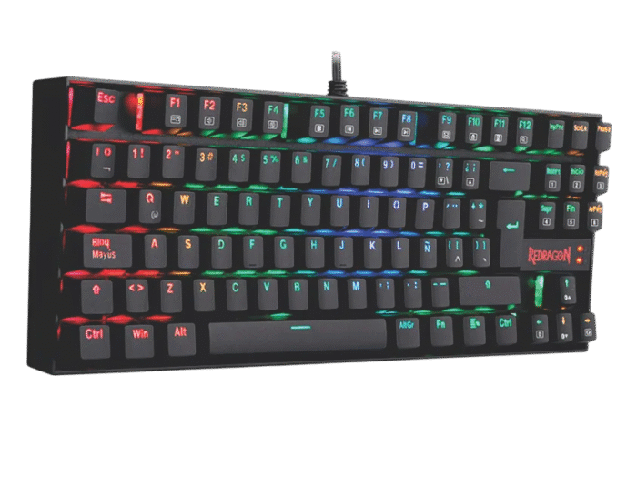 TECLADO MECANICO GAMING REDRAGON KUMARA RAINBOW  EN ESPAÑOL - NEGRO - BLANCO - Imagen 2