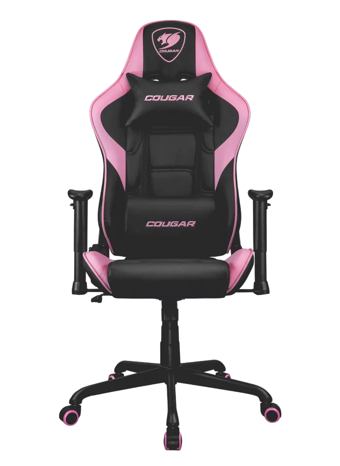 SILLA-COUGAR-ROSADA-Photoroom SILLA COUGAR ARMOR ELITE ROYAL EVA NEGRA - ROSADO - Imagen 1