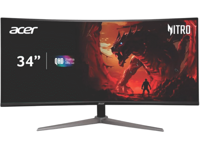 MONITOR ACER NITRO CURVO 34” ED340CU ULTRA WIDE 2K  180HZ 1MS - Imagen 4