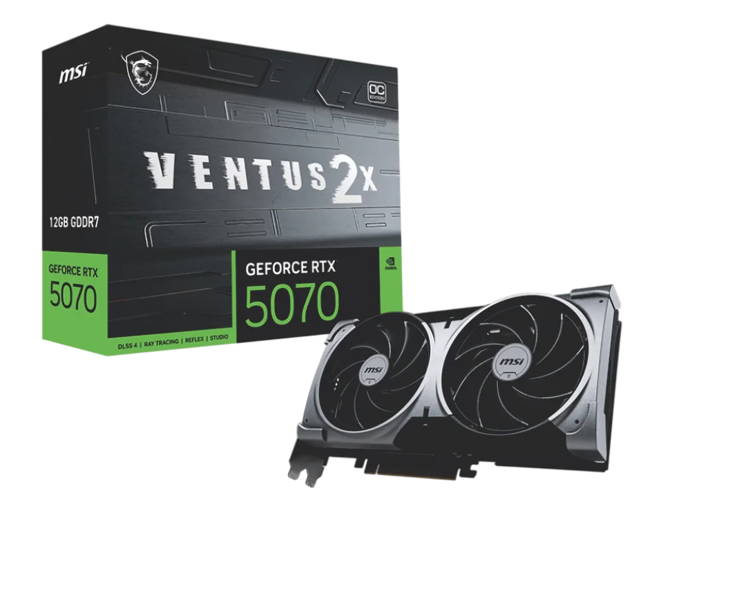 MSI-RTX-5070-Photoroom TARJETA GRAFICA MSI VENTUS 2X GEFORCE RTX 5070 12GB GDDR7 - Imagen 1