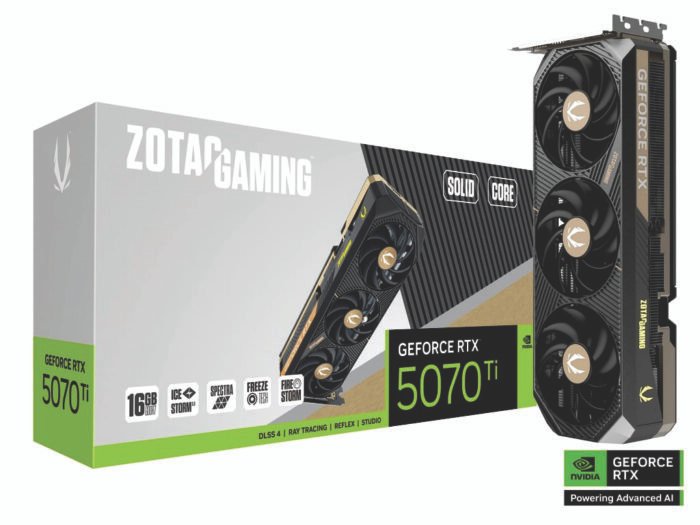 ZOTAC RTX 5070TI TARJETA GRAFICA ZOTAC GAMING GeForce RTX™ 5070 Ti SOLID CORE16GB - Imagen 1