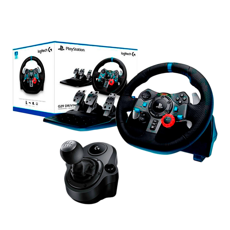 G29-shifter-Photoroom Timón Logitech G29 Driving Force + Palanca de Cambios Logitech Driving Force Shifter - Imagen 1