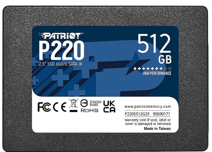 SSD Patriot P220 512GB 2.5″ SATA III - Imagen 2