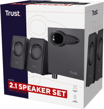 Parlantes Trust Avora 2.1 | Sonido Potente con Subwoofer | Ideal para PC y Multimedia