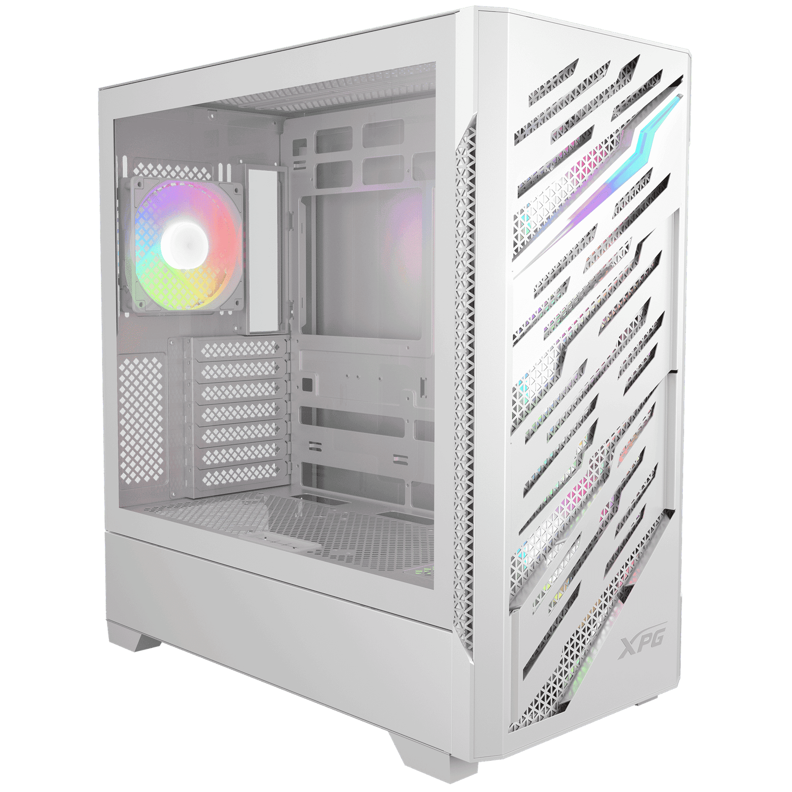 starker_air_btf_white_3_light Chasis XPG STARKER AIR BTF BLANCO Y NEGRO | ATX / Micro-ATX | Panel malla | Enfriamiento optimizado - Imagen 1