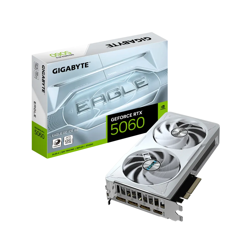 1000 Gigabyte GeForce RTX 5060 Ti Eagle White | 8GB GDDR6 | DLSS 4 | Ray Tracing | White Edition | Open Box - Imagen 1