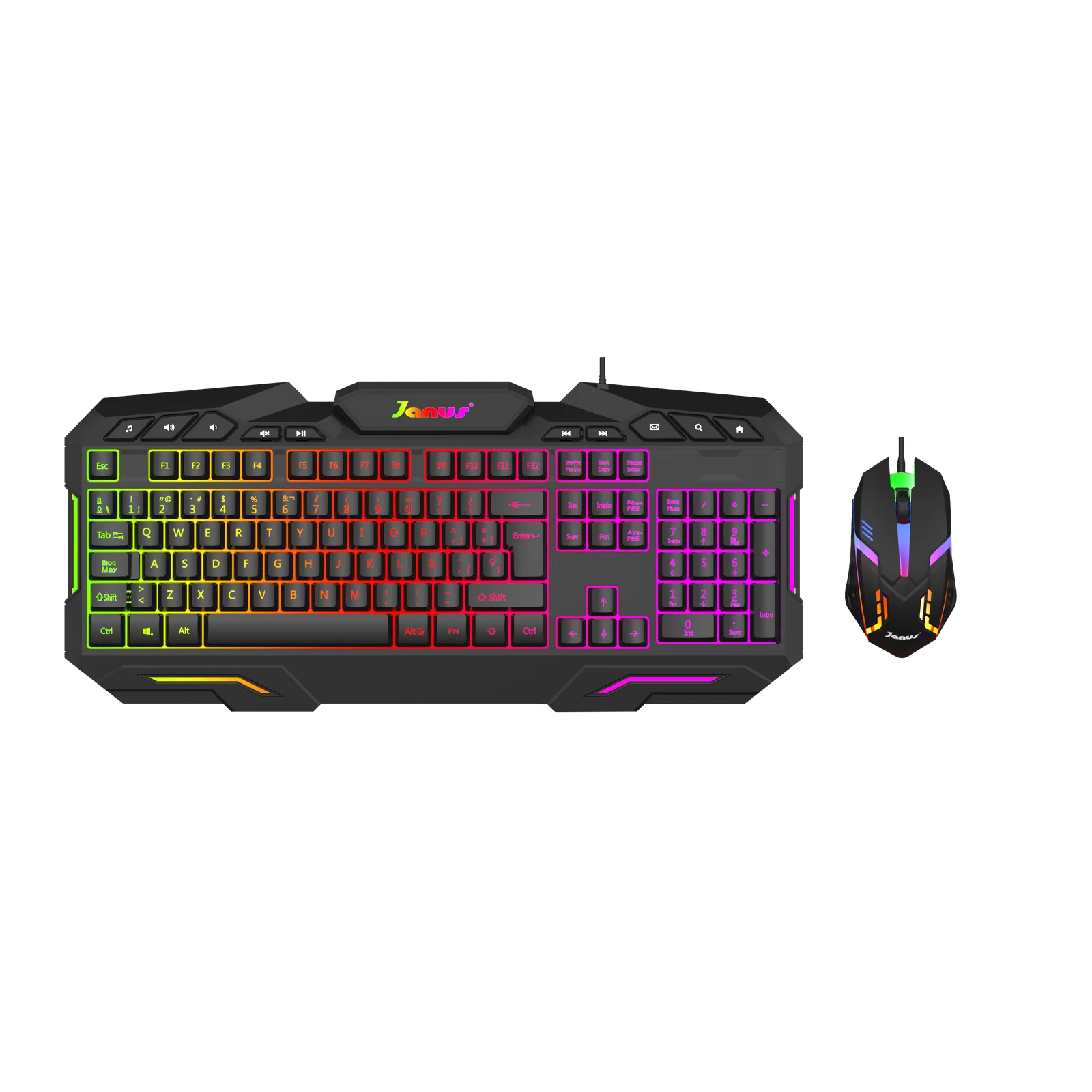 1sinpadmouse Combo Gamer Janus Xtreme Prime | Teclado RGB + Mouse + Mouse Pad | Anti-Ghosting | USB - Imagen 1