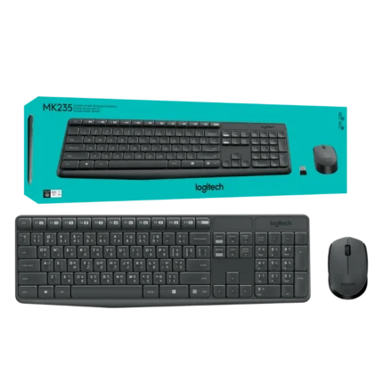 Combo Logitech MK235 Inalámbrico | Teclado + Mouse | Conexión USB 2.4GHz | Batería de Larga Duración | Diseño Resistente