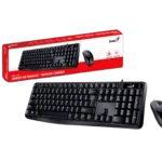 Genius KM-170 | Combo Teclado + Mouse USB | Teclas Multimedia | Resistente a Derrames | Oficina