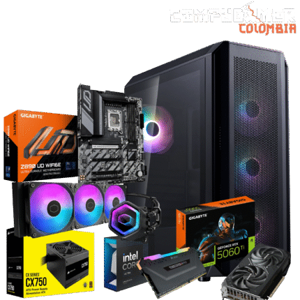 PC Gamer Intel Core Ultra 9 285K + RTX 5060 Ti 16GB | 16GB RAM Corsair | SSD M.2 NVMe 1TB | Board Gigabyte Z890 | Refrigeración Líquida 360mm | Fuente 750W Bronze | Chasis Valor Air Plus