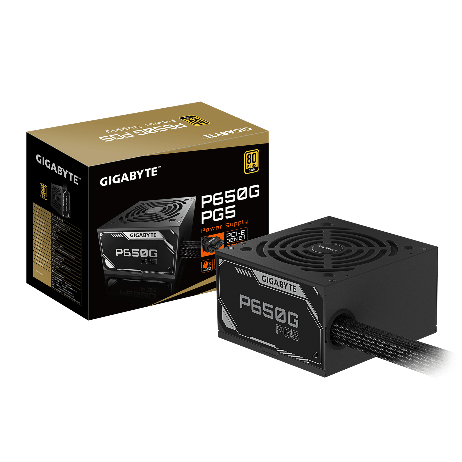 GIGABYTE-P650G-PCIE-5.1_06 Gigabyte P650G | 650W | 80 Plus Gold | Alta Eficiencia | Protección Completa | Fuente ATX - Imagen 1