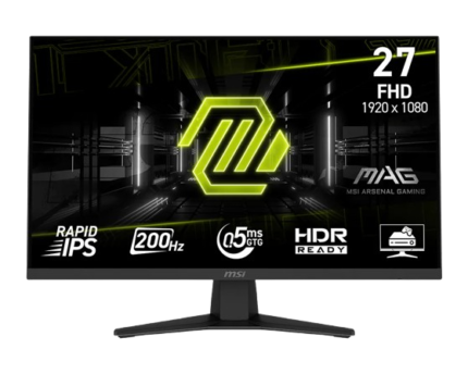 MONITOR MSI MAG 274F 27" - RAPID IPS - 200HZ - 0.5MS - HDR READY - AI VISION