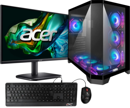 EQUIPO AMD RYZEN 7 8700G | BOARD ASUS PRIME B650M-A-AX6  WIFI | 16GB RAM DDR5 | M.2 512GB PCIe |  FUENTE 600W 80+ BRONZE | CHASIS PECERA W75 | MONITOR 23.8" | COMBO TECLADO Y MOUSE