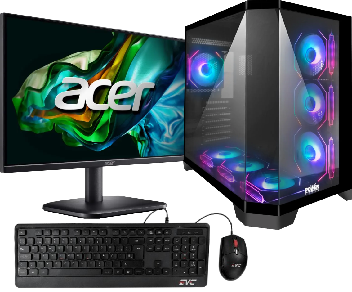 Equipo 8700G Power group EQUIPO AMD RYZEN 7 8700G | BOARD ASUS PRIME B650M-A-AX6 WIFI | 16GB RAM DDR5 | M.2 512GB PCIe | FUENTE 600W 80+ BRONZE | CHASIS PECERA W75 | MONITOR 23.8" | COMBO TECLADO Y MOUSE - Imagen 1